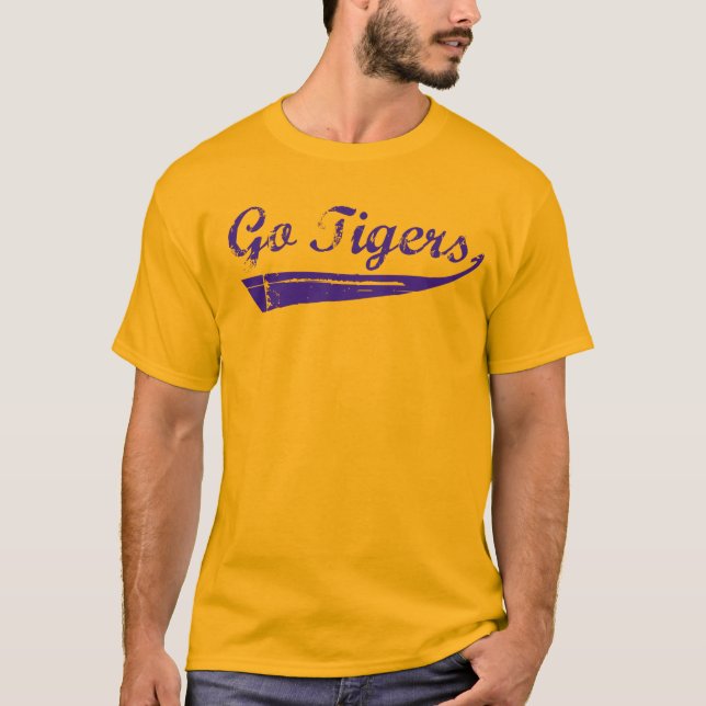 Camiseta Go Tigers Vintage (Púrpura) (Anverso)