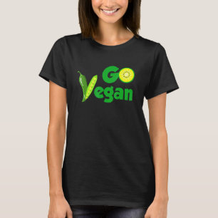 Camiseta Go Vegan Bean Kiwi Vegetarian