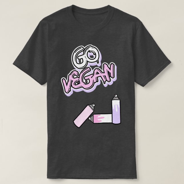 Camiseta Go Vegan Graffiti (Diseño del anverso)
