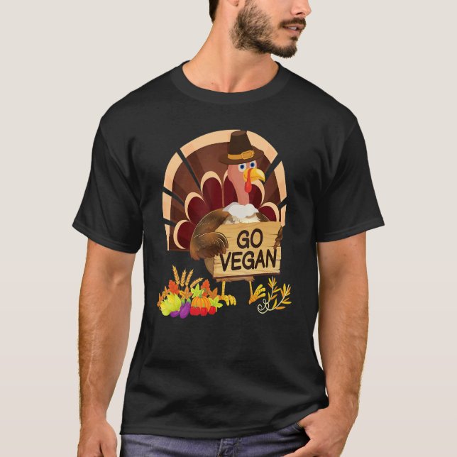 Camiseta Go Vegan I'm Thankful For Vegetarians Thanksgiving (Anverso)