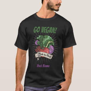 Camiseta Go Vegan Made by Plants veggie vintage vegetariano