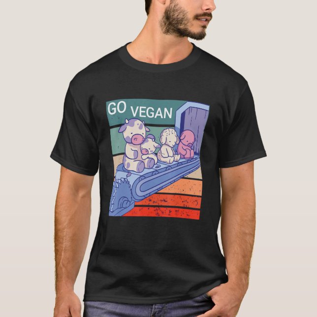 Camiseta Go vegan, poor Animals (Anverso)