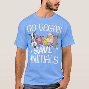 Camiseta Go Vegan Save Animals Divertidos Animales Alimento