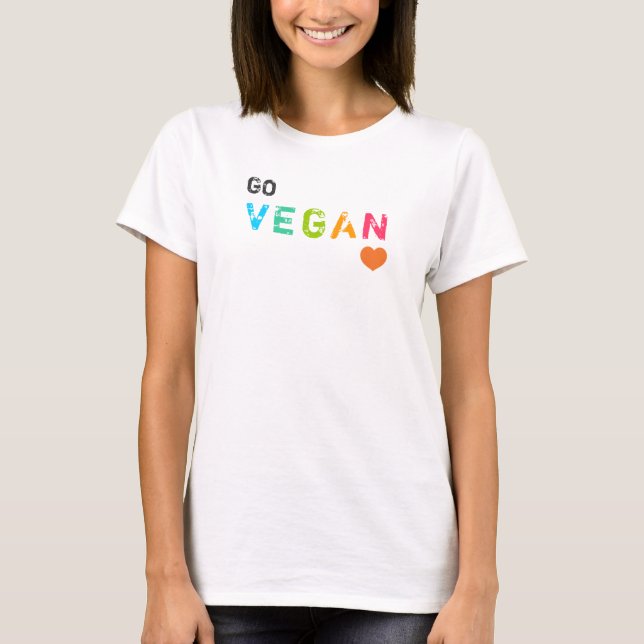 Camiseta GO vegano - blanco - personalizado (Anverso)