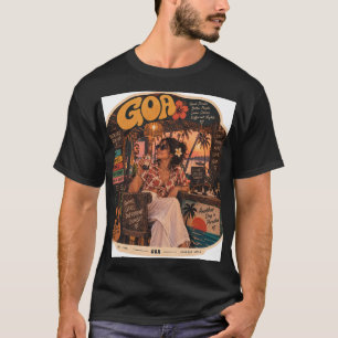 Camiseta Goa: chica en la barra, ambiente nocturno costero 