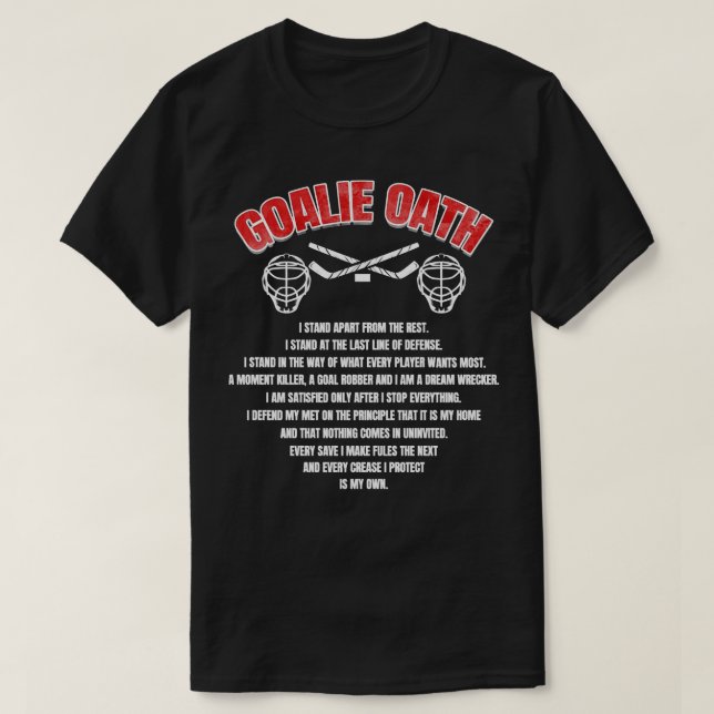 Camiseta Goalie    OathIce Hockey Goalie Regalo de rezo Cla (Diseño del anverso)