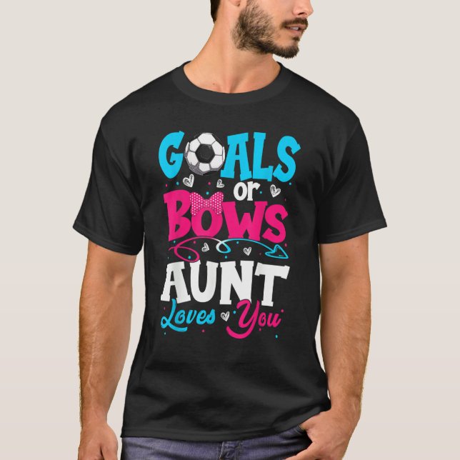 Camiseta Goals Or Bow Keeper Of Gender Aunt Loves You Revea (Anverso)