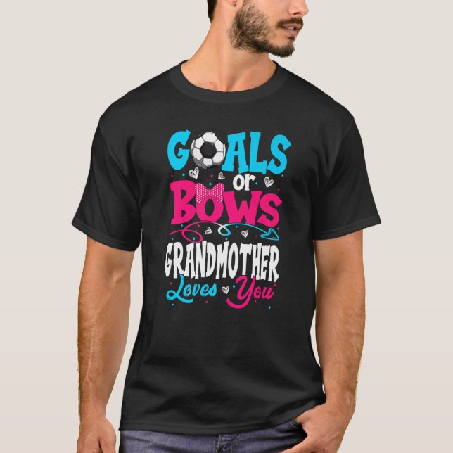 Camiseta Goals Or Bow Keeper Of Gender Grandmother Loves Yo (Anverso)