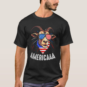 Camiseta Goat Americaaa 4 De Julio EE.UU. Patriótico Funny