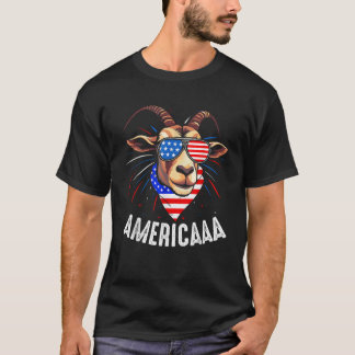 Camiseta Goat Americaaa 4 De Julio EE.UU. Patriótico Funny
