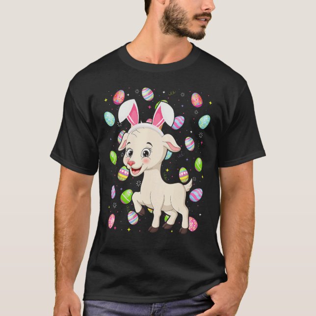 Camiseta Goat Bunny Easter Egg Funny Goat Easter Sunday (Anverso)