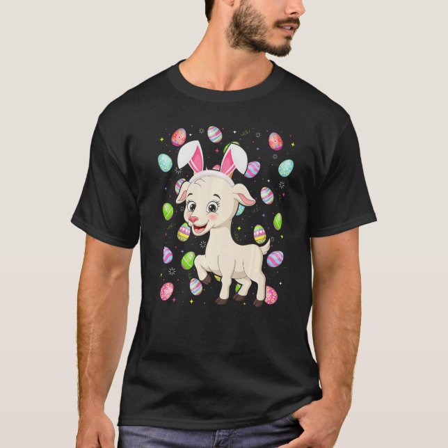 Camiseta Goat Bunny Easter Egg Funny Goat Easter Sunday (Anverso)