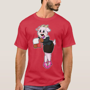 Camiseta Goat como secretario con tacones altos