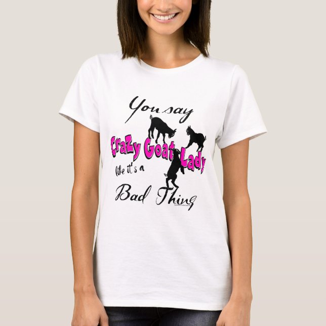 Camiseta GOAT | Crazy Goat Lady Hot Pink (Anverso)
