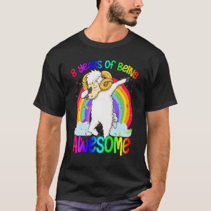 Camiseta Goat Dabbing Awesome Chica De Cumpleaños De Ocho A