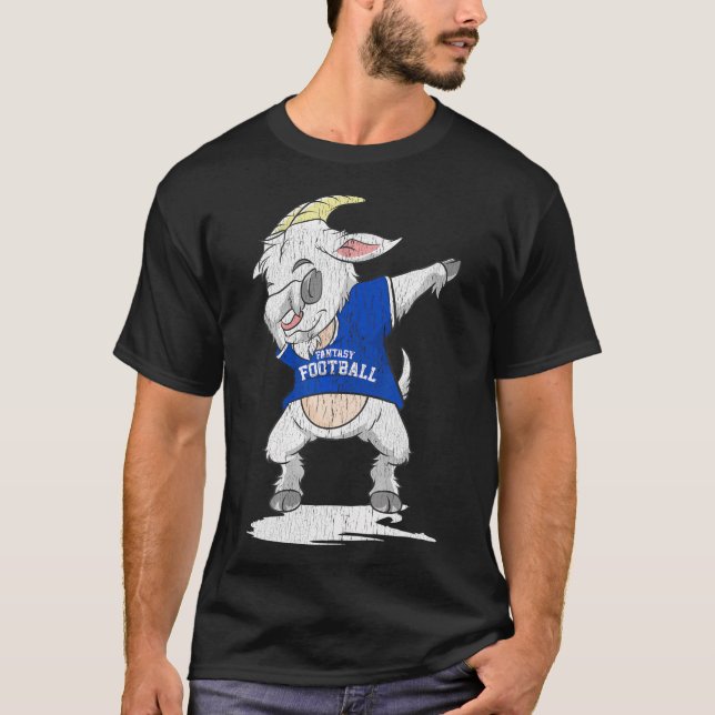 Camiseta GOAT Dabbing Funny Fantasy Fantasy Football Draft  (Anverso)