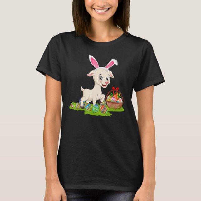 Camiseta Goat Easter Egg Huning Bunny Goat Easter Sunday (Anverso)