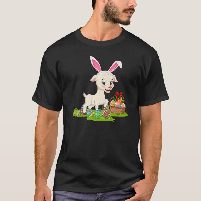 Camiseta Goat Easter Egg Huning Bunny Goat Easter Sunday (Anverso)