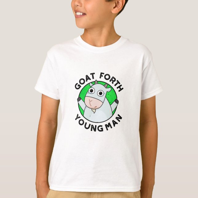 Camiseta Goat Fort Young Man Grunny Animal Pun (Anverso)