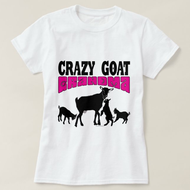 Camiseta GOAT | Gimnasio Rosa Crazy Goat Grandma Pink (Diseño del anverso)