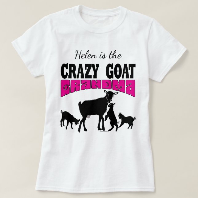 Camiseta GOAT Lover | Abuela de cabra loca personalizada (Diseño del anverso)