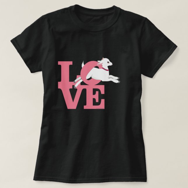 Camiseta GOAT LOVER | BABY PINK Dark Goat L O V E (Diseño del anverso)