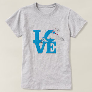 Camiseta GOAT LOVER   Cabra AZUL SKY L O V E - Cabra blanca