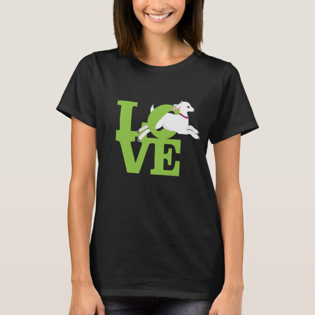 Camiseta GOAT LOVER | LIME GREEN Dark Goat L O V E (Anverso)