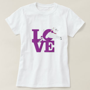 Camiseta GOAT LOVER   PURPLE Goat L O V E con cabra blanca