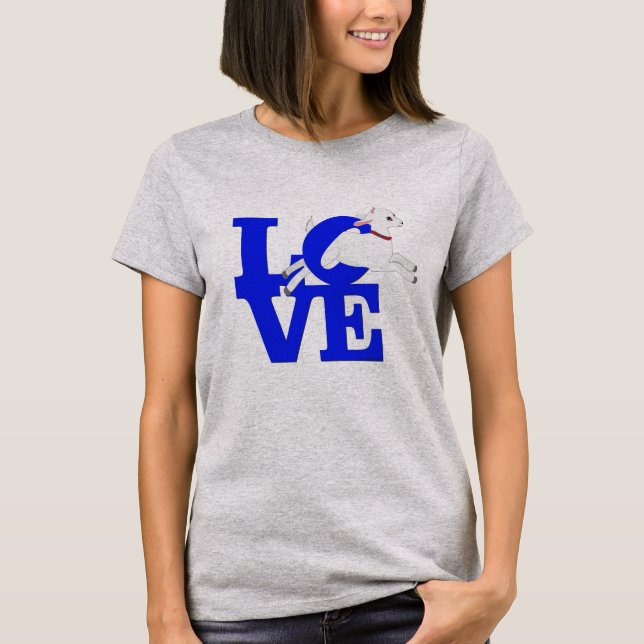 Camiseta GOAT LOVER | ROYAL BLUE Goat L O V E - Cabra blanc (Anverso)