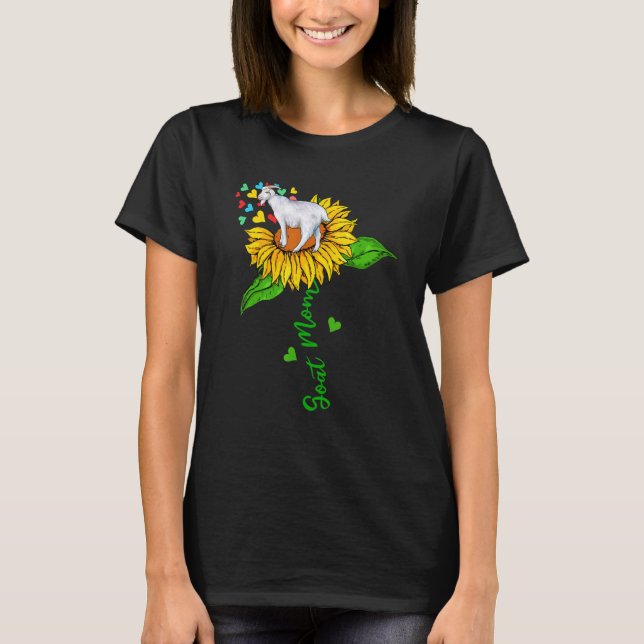 Camiseta Goat Mom Cute Farm Animals On Sunflower Farmer Mot (Anverso)