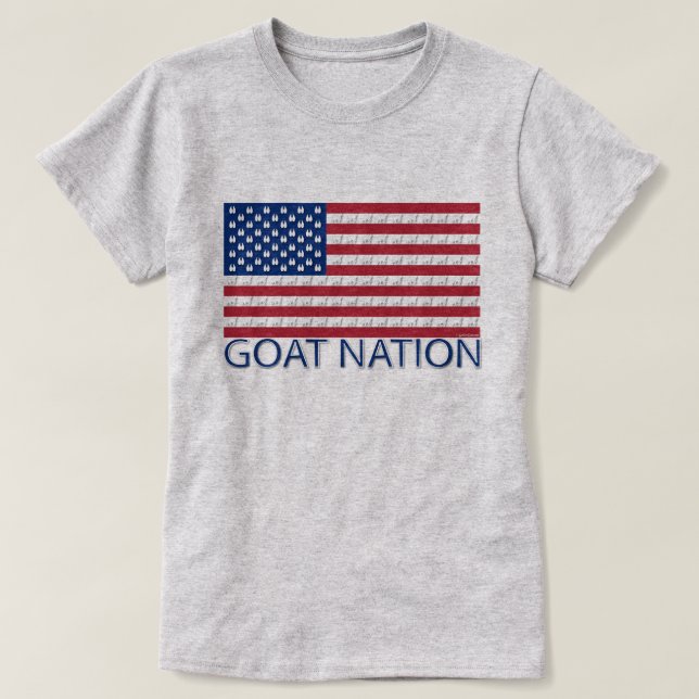 Camiseta GOAT NATION La cabra estadounidense GetYerGoat™ (Diseño del anverso)