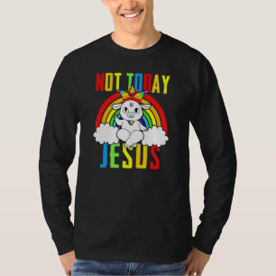 Camiseta Goat Satanic No Today Jesus Rainbow Satanism