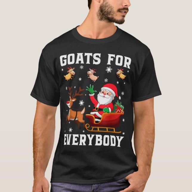 Camiseta Goats For Everybody Santa Sleigh Funny Christmas G (Anverso)