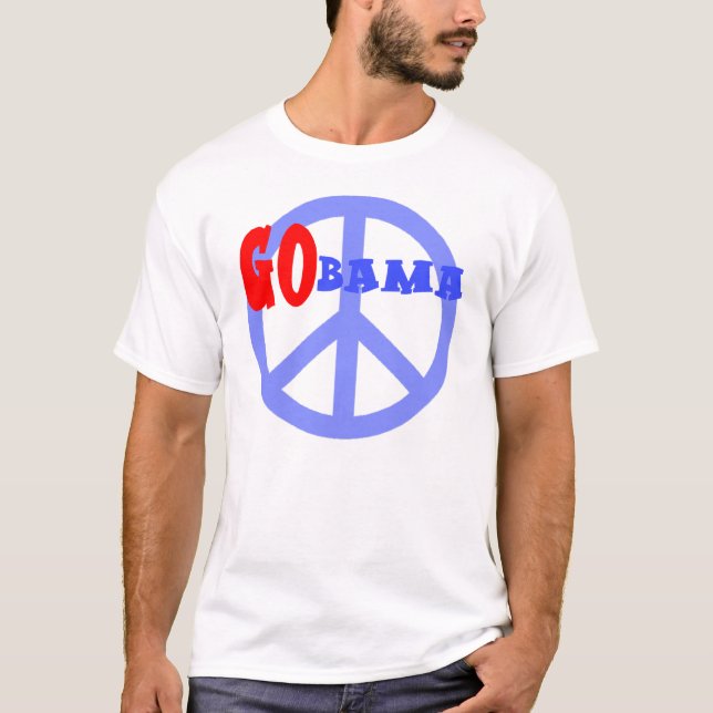 Camiseta GOBAMA con el signo de la paz Obama 2008 (Anverso)