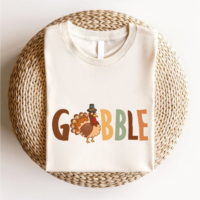 Camiseta Gobble Cute Turquía Acción de Gracias de Otoño (Gobble Cute Turkey Autumn Thanksgiving T-Shirt)