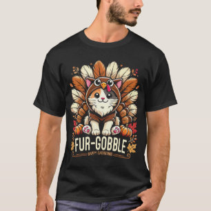 Camiseta Gobble de cuatro dedos - Gato de Acción de Gracias