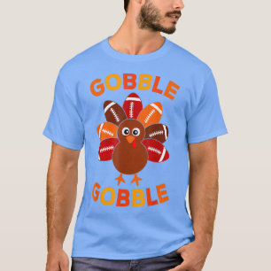 Camiseta Gobble Football Turkey Balls Thanksgiving Boys Kid