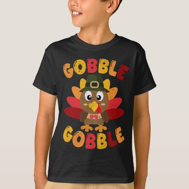 Camiseta Gobble Gobble Acción de Gracias (Anverso)