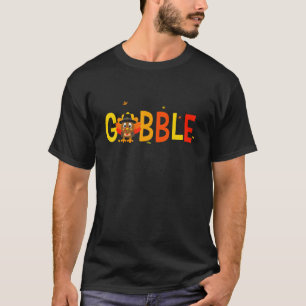 Camiseta Gobble Gobble Cute Turco Peregrino Pequeños Niños 