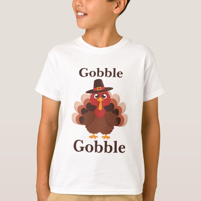 Camiseta Gobble Gobble Cute Turquía Acción de Gracias (Anverso)