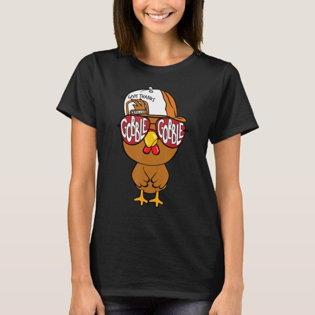 Camiseta Gobble Gobble de Acción de Gracias, chicos turcos (Anverso)
