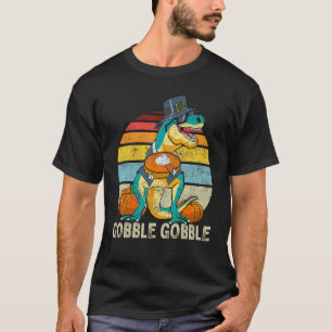 Camiseta Gobble Gobble Día de Acción de Gracias Niños Dinos