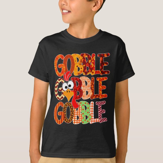 Camiseta Gobble Gobble Funny Turkey Thanksgiving Women Girl (Anverso)