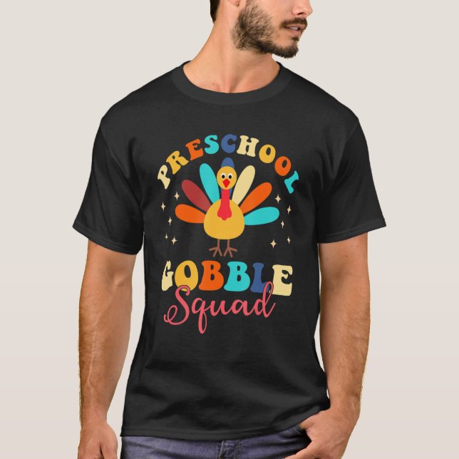 Camiseta Gobble preescolar squad Turquía Feliz Día de Acció (Anverso)
