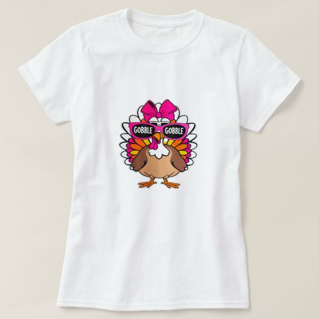 Camiseta Gobble Turkey Day Happy Thanksgiving (Diseño del anverso)