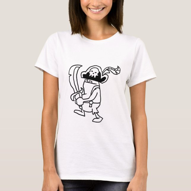 Camiseta Gobbler del pirata del Doodle Wizard101 (negro y (Anverso)