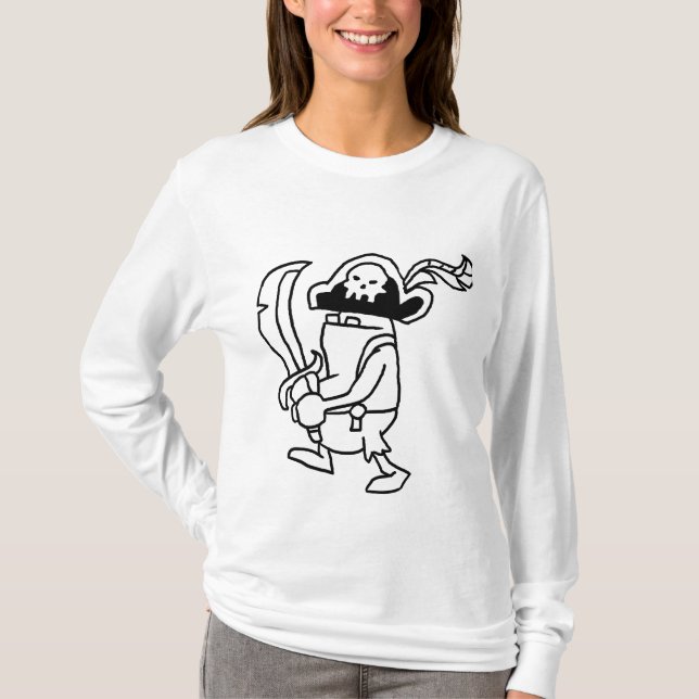 Camiseta Gobbler del pirata del Doodle Wizard101 (negro y (Anverso)