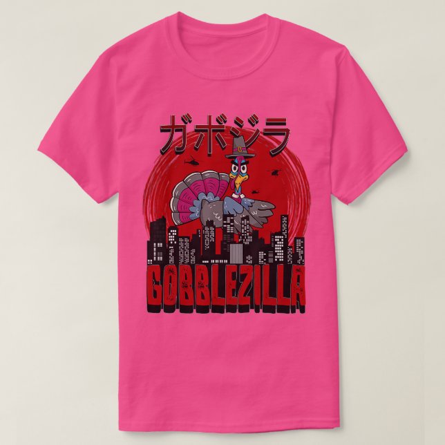 Camiseta Gobblezilla Acción de Gracias de Turquía (6) (Diseño del anverso)