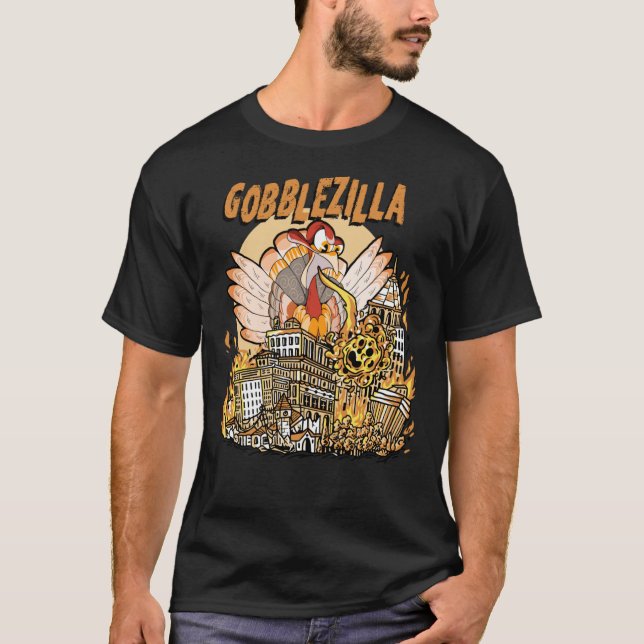 Camiseta Gobblezilla Turquía Acción de Gracias1502png1502 (Anverso)